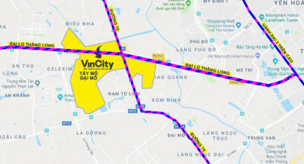Soi vị trí chính xác đại đô thị VinCity Sportia của Tập đoàn Vingroup trên trục Đại lộ Thăng Long